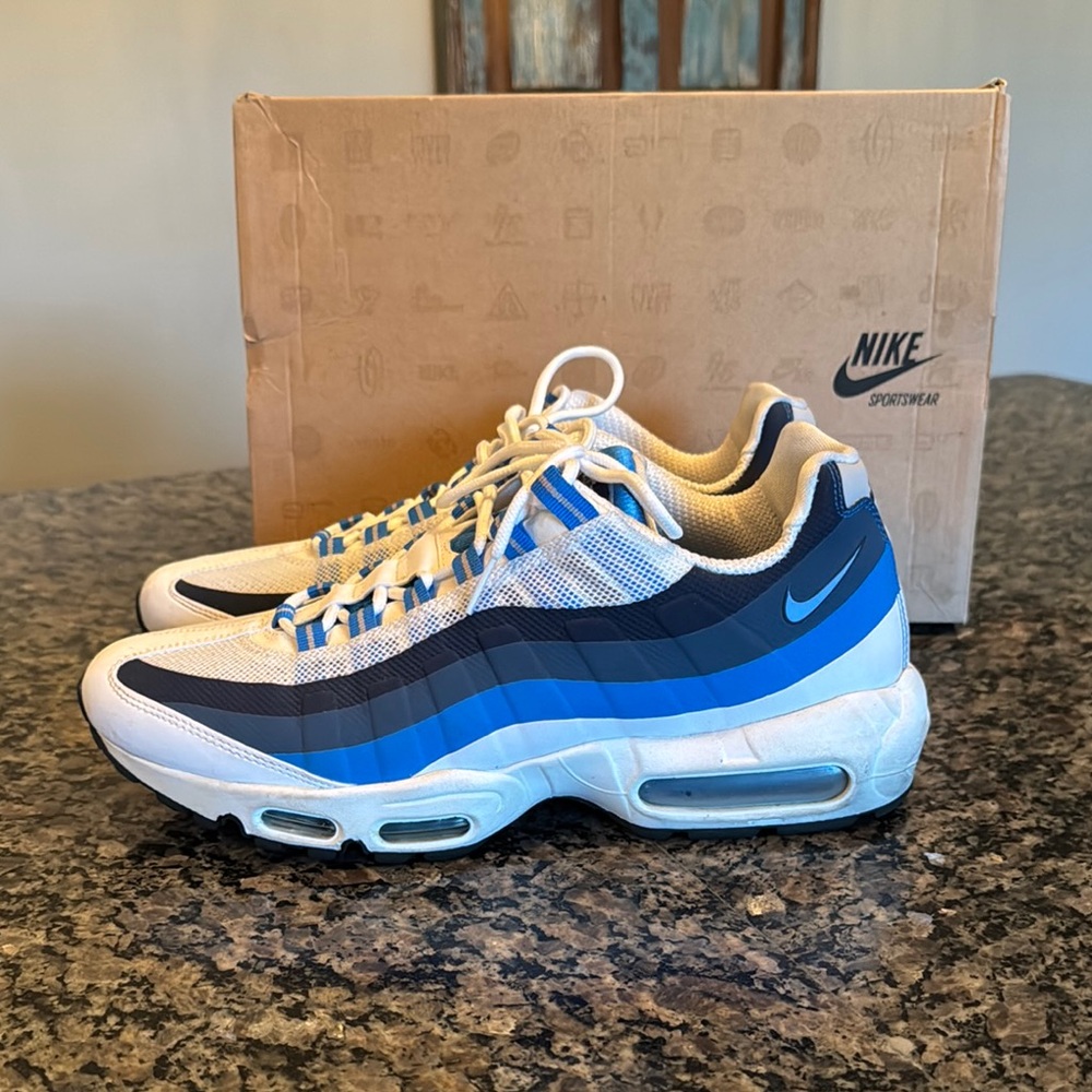 Nike Air Max 95 Blue and White Sneakers
